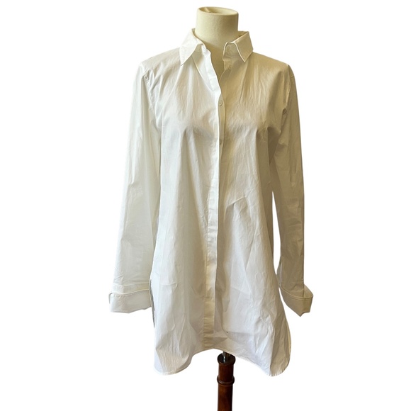 J. Crew Tops - J CREW SHIRT 10 CRISP WHITE COTTON CLASSIC WORK PREPPY TIMELESS CLOSET STAPLE